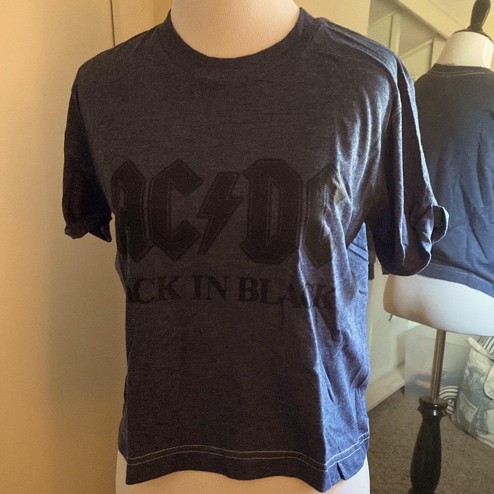 AC/DC Back in Black crop top size S
